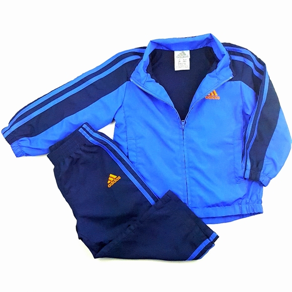 ADIDAS 2pc Blue Orange Track Suit - Picture 3 of 11